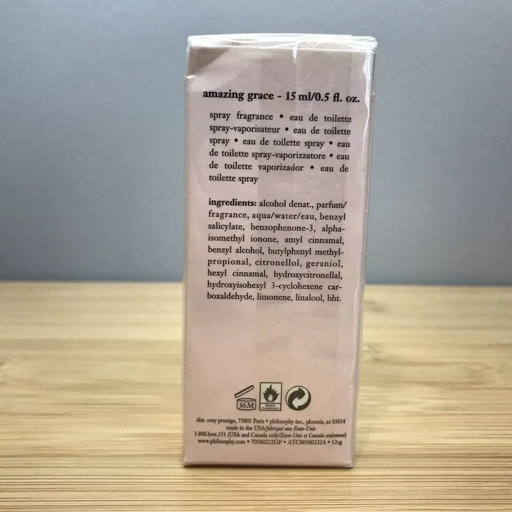 New Philosophy Amazing Grace EDT Fragrance Spray 0.5 oz/15ml Travel Size Sealed - Picture 2 of 3